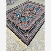 فرش9متری700شانه ماشینی کاشان نقشه زیبای آرتین سرمه ایی(2عددی)