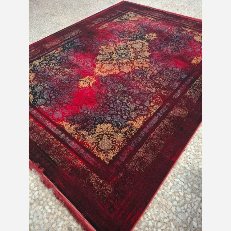 فرش ماشینی9متری لاکی 700شانه کاشان نقشه آراد(2عددی)