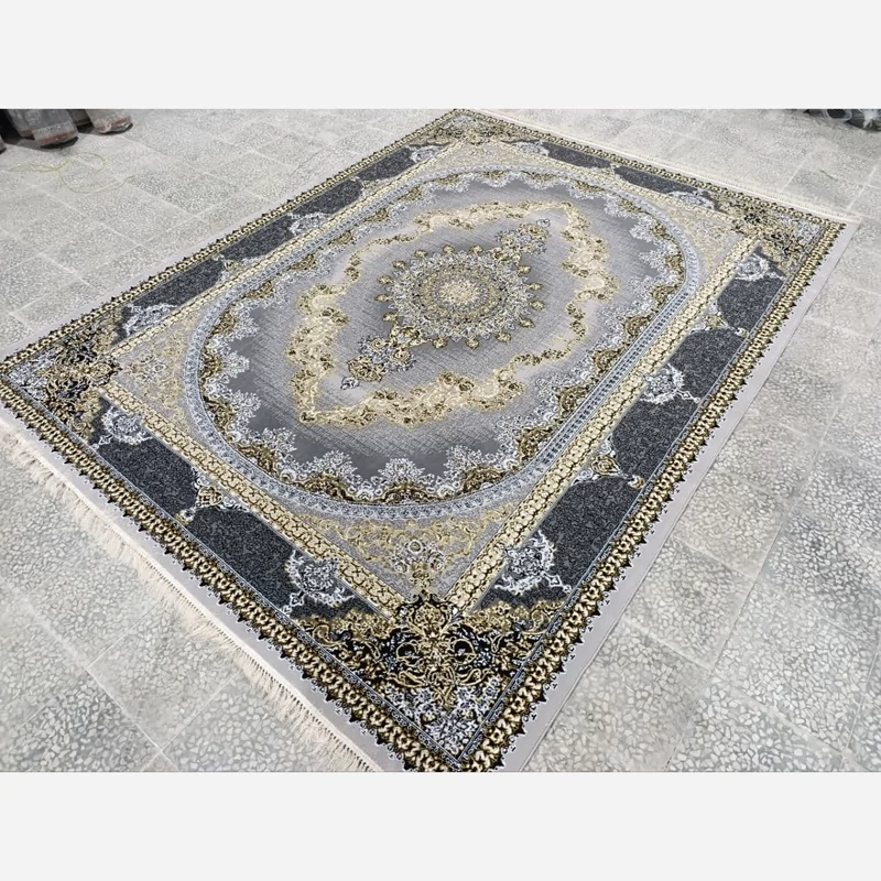 فرش ماشینی 12متری کاشان نقشه کارن نقره ایی(ارسال رایگان)