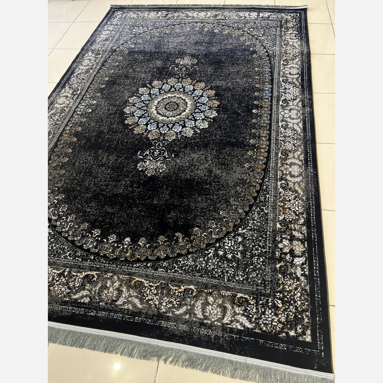 گبه ماشینی4متری فانتزی کاشان کلکسیون الگاسرمه ای کد1003
