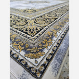 فرش ماشینی6متری700شانه کاشان نقشه زیبای ورساچ کرم (2عددی)