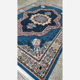 فرش ماشینی 9متری کاشان نقشه کارینا آبی (2عددی)