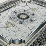 فرش500شانه6متری ماشینی لوکس کاشان نقشه پناه نقره ای