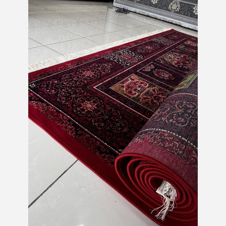 فرش ماشینی700شانه لاکی12متری پرزبلندکاشان کد5083