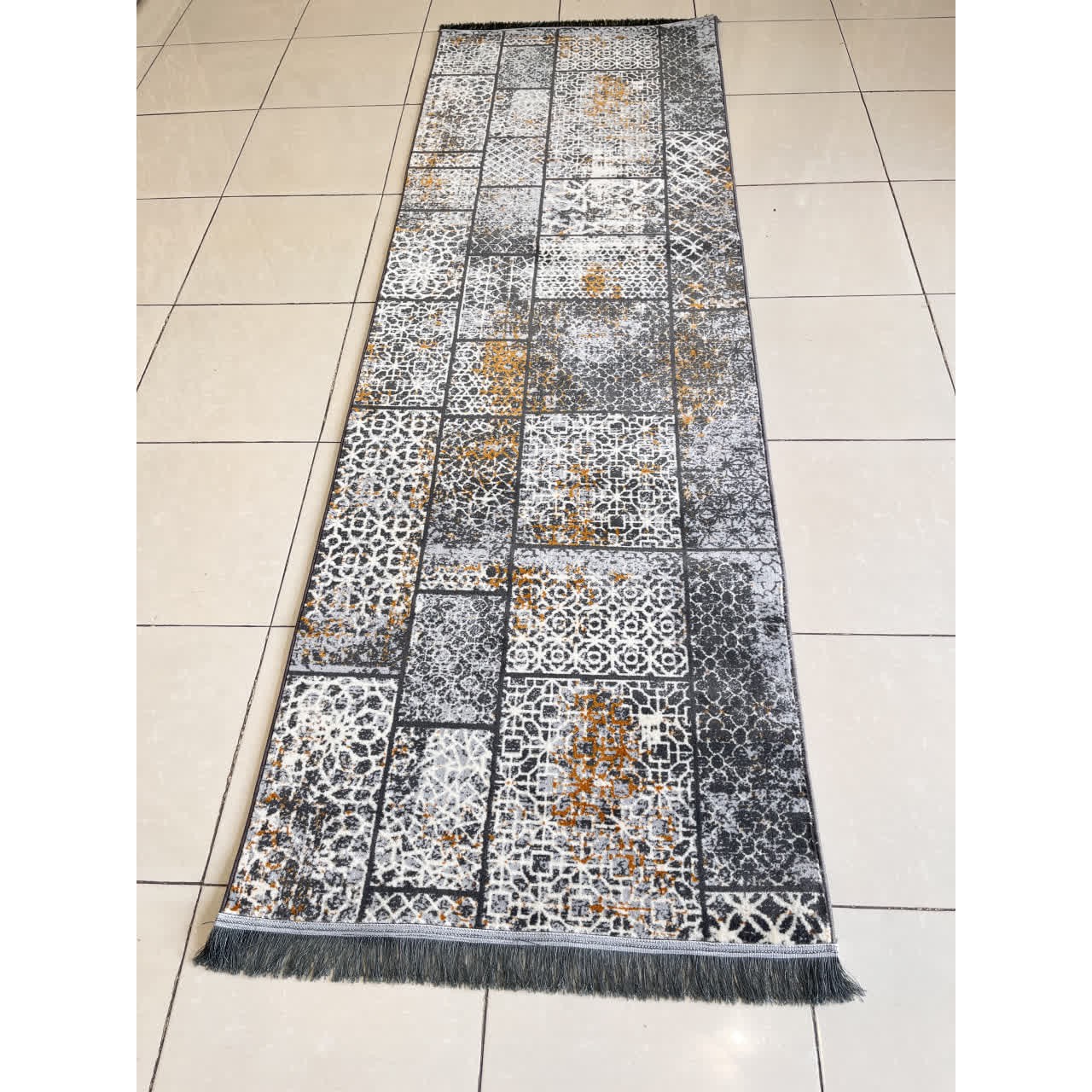 کناره3متری پرزدار (گبه) کلکسیون الگانقره ای کد1039