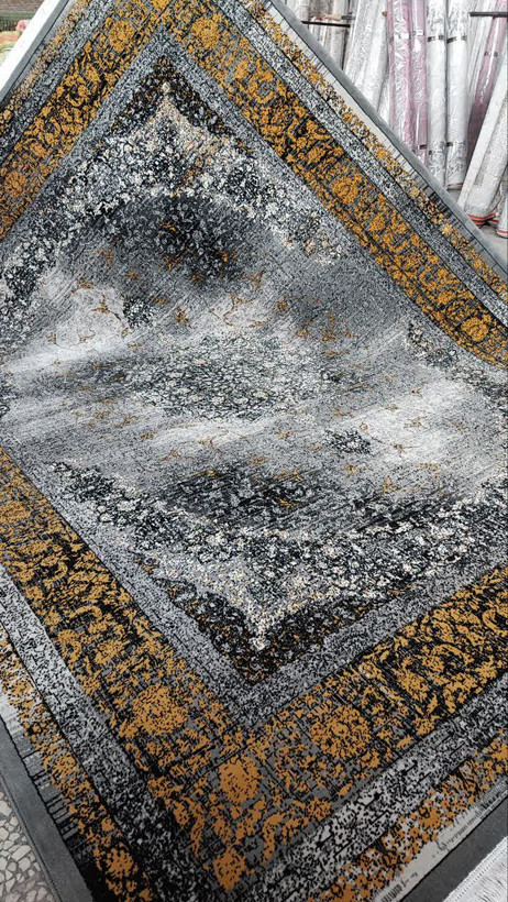 فرش ماشینی12متری طوسی جدید کاشان نقشه پریسافیلی (ارسال رایگان)