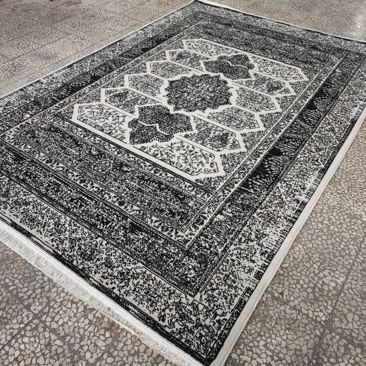 فرش ماشینی9متری لاکچری جدید کاشان نقشه گلشن نقره ای(ارسال رایگان)