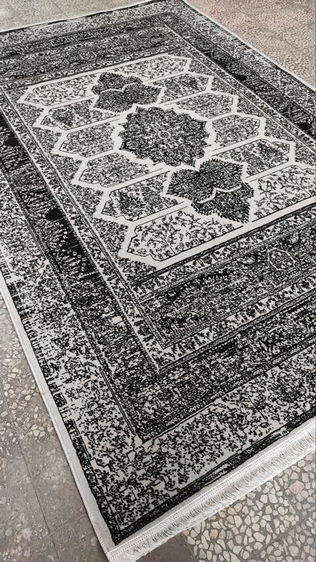 فرش ماشینی9متری لاکچری جدید کاشان نقشه گلشن نقره ای(ارسال رایگان)