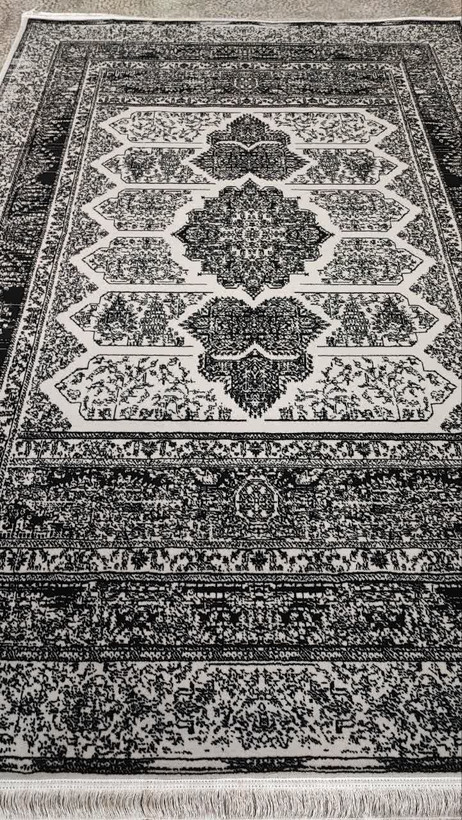 فرش ماشینی9متری لاکچری جدید کاشان نقشه گلشن نقره ای(ارسال رایگان)